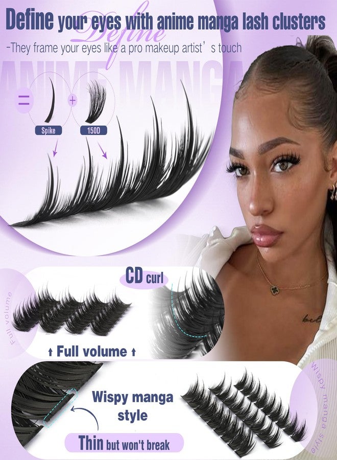 Focipeysa Eyelash Clusters with Spikes Lashes Clusters 10-18mm Wispy Eyelash Extensions 150D Clusters Eyelashes 324pcs Full Volume Lash Extension for DIY Natural or Dramatic Makeup - Image 4